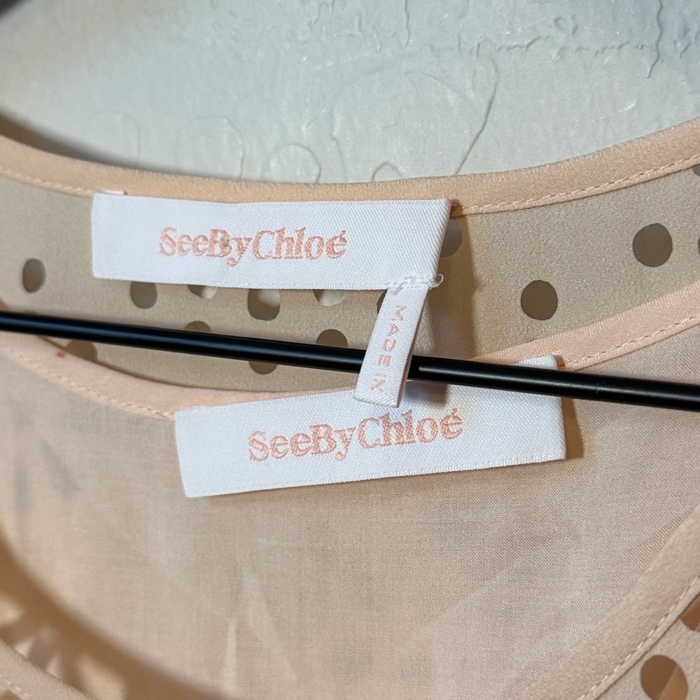 SEE BY CHLOÉ Laser-Cut Eyelet Blouse Size 40 / US 8 - Picture 6 of 9